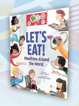 diverse people eating on book cover