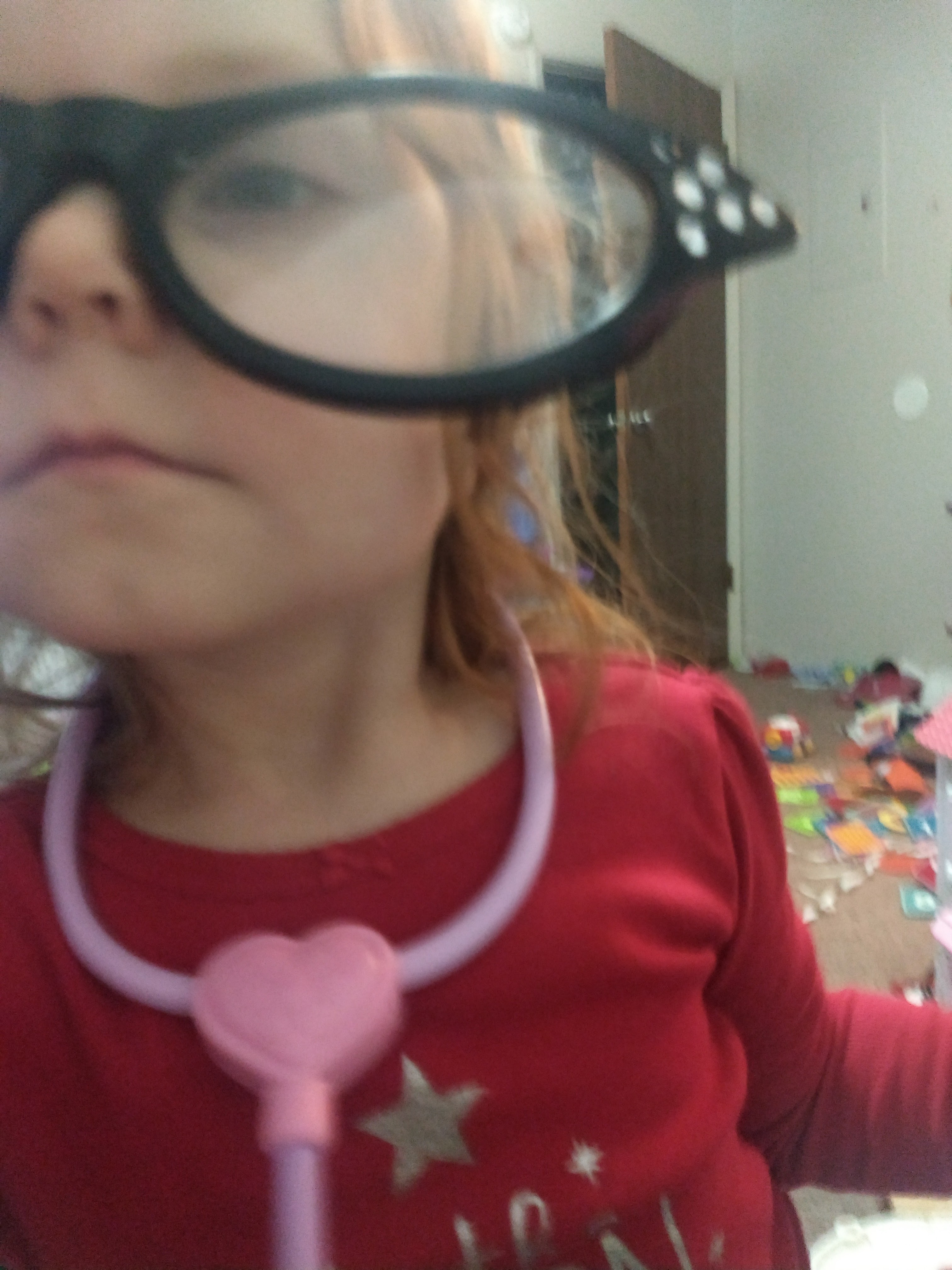Kiara with big glasses on