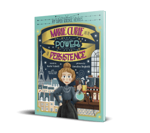 cover with cartoon marie curie