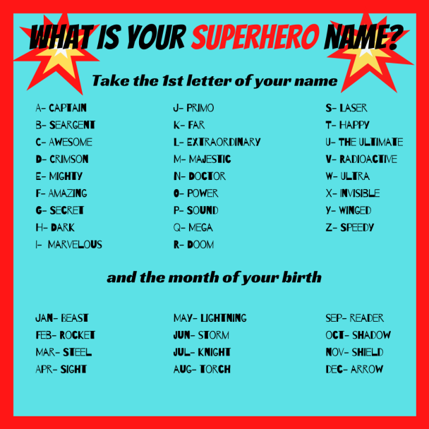 What is your SUPERHERO name_
